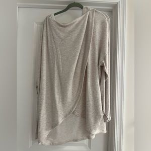 Athleta Purana Wrap Sweatshirt - Heathered Beige - 1X